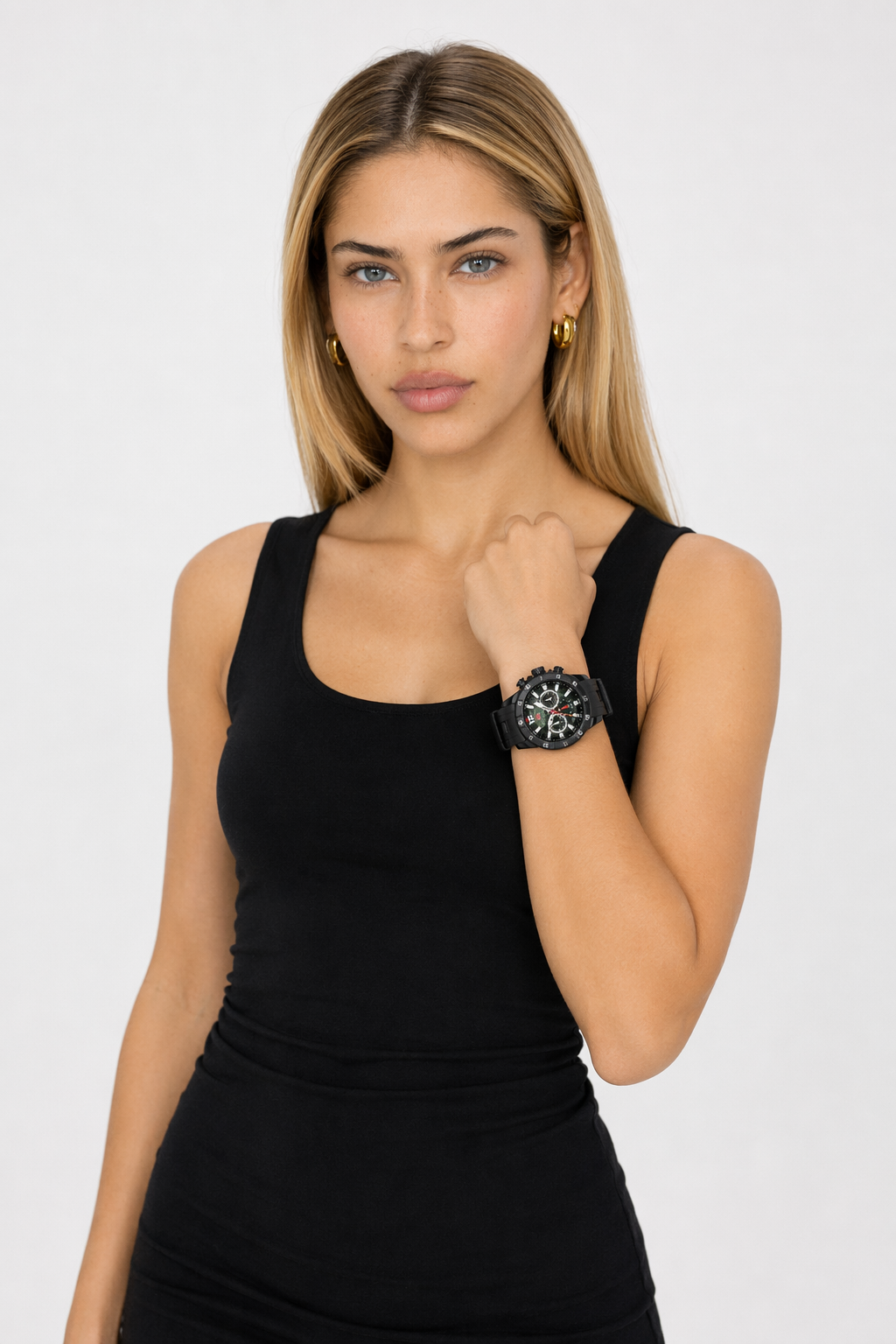Waterproof Chronograph Watch for Men Black
