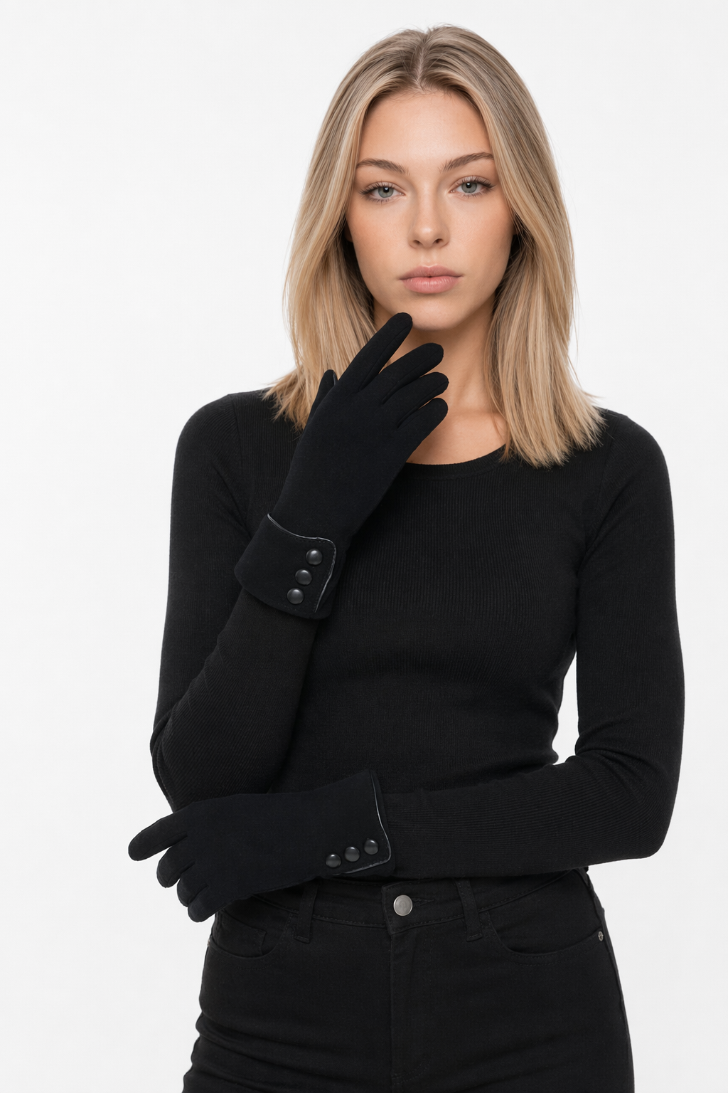 Winter Touch Screen Gloves for Women with Fleece Lining for Warmth Black