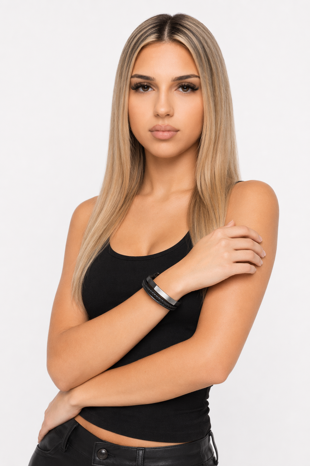 Braided Charm Bracelet Made from Vegan Leather 8