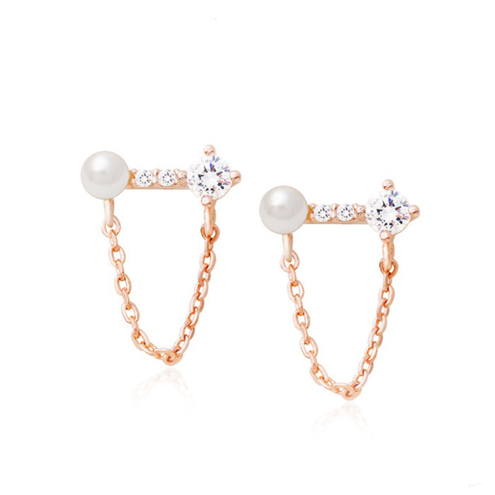 Gold-Plated Clara Chain Hoop Earrings