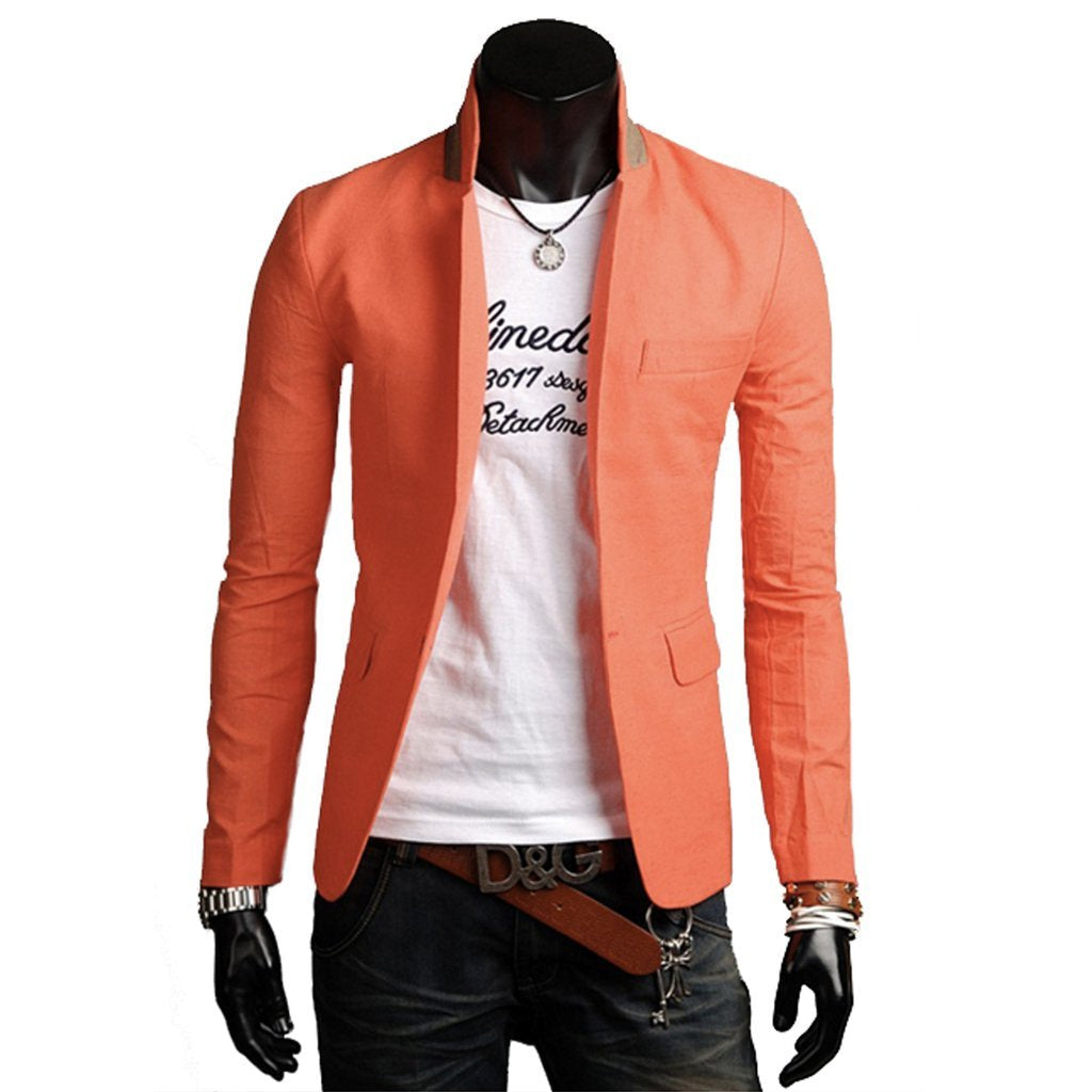 Casual Blazer with Stand Collar for Men