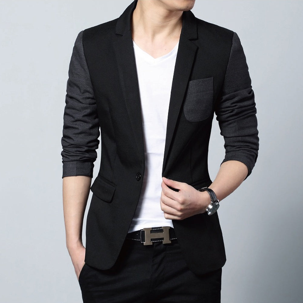 Slim Fit Two-Tone Casual Blazer for Men