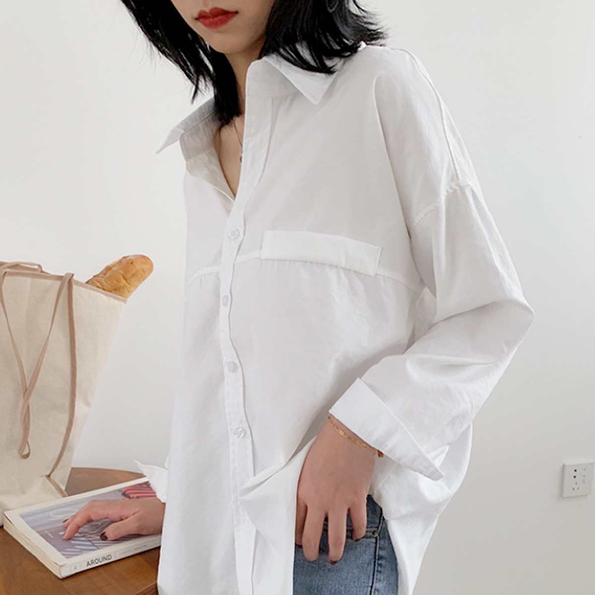 Relaxed Fit Longline Women's Blouse