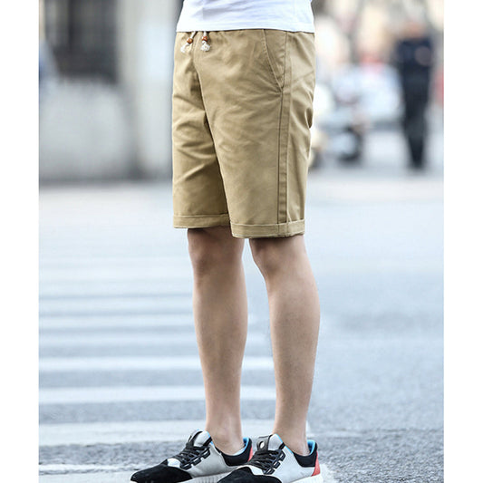 Casual Drawstring Shorts for Men: khaki beige shorts, casual style