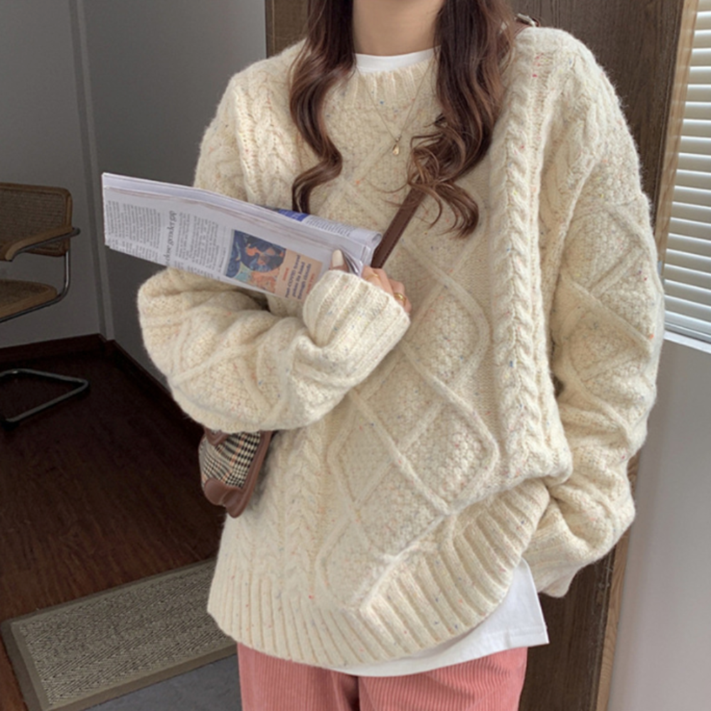 Cable Knit Batwing Sweater for Women
