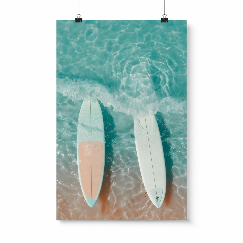 Beach Poster Featuring Female Surfers Default
