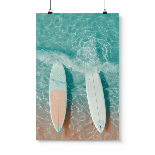 Beach Poster Featuring Female Surfers Default