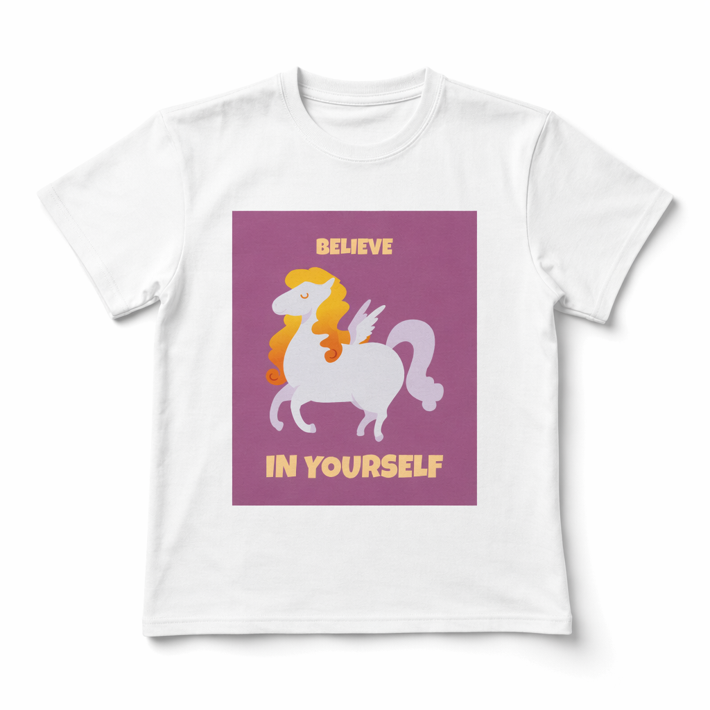 Believe in Yourself T-Shirt for Girls White