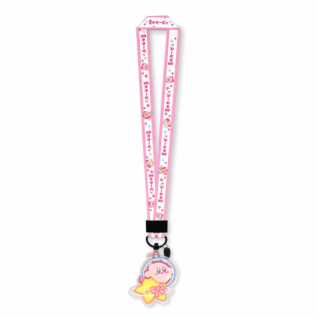 Kirby Lanyard with Cute Charm Pink