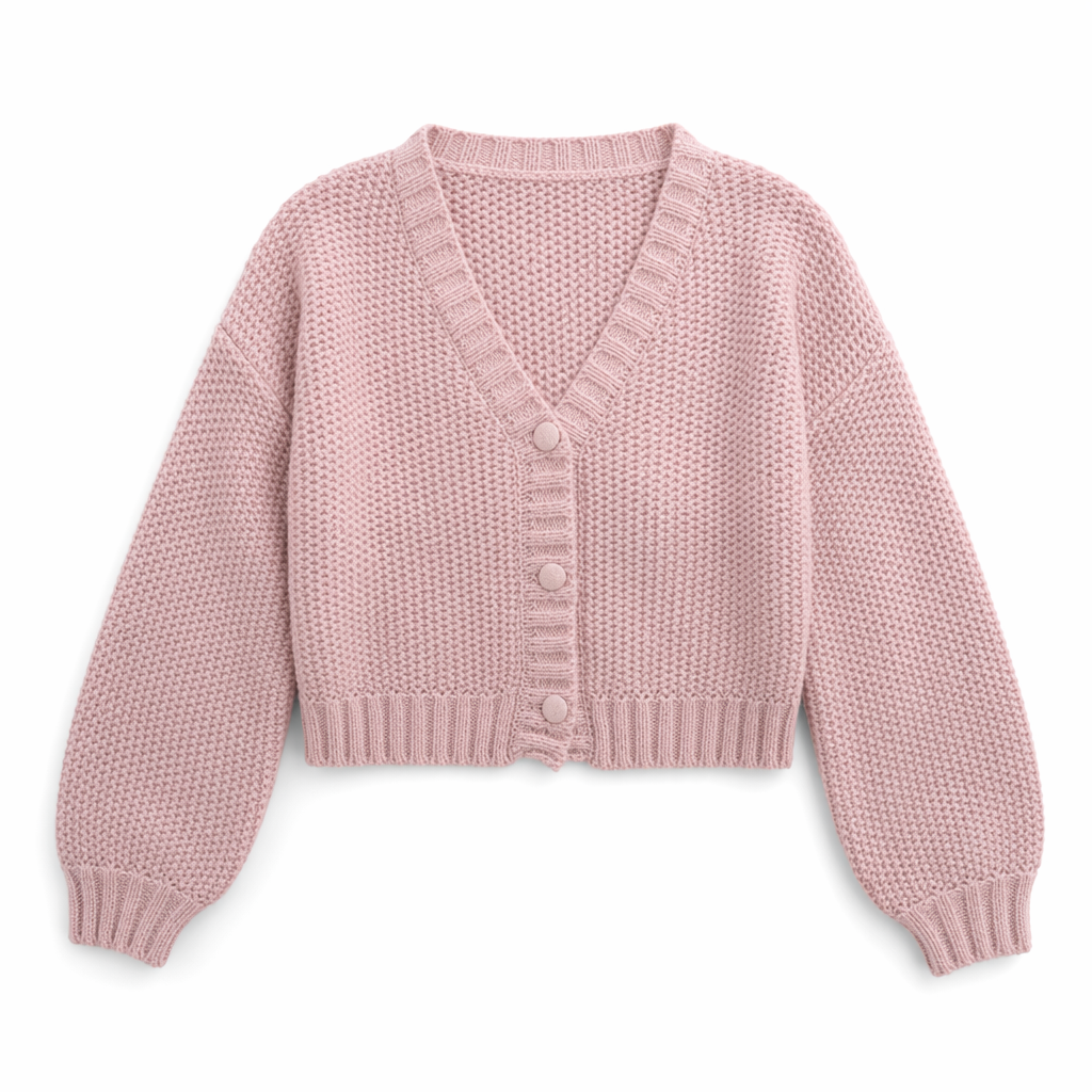 Slim Fit Short Cardigan for Women Pink