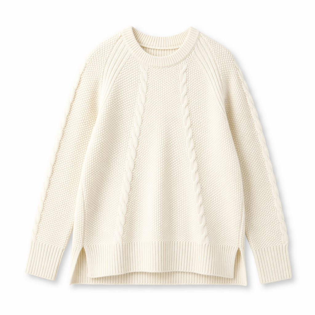 Casual Sweater for Women in Free Size White