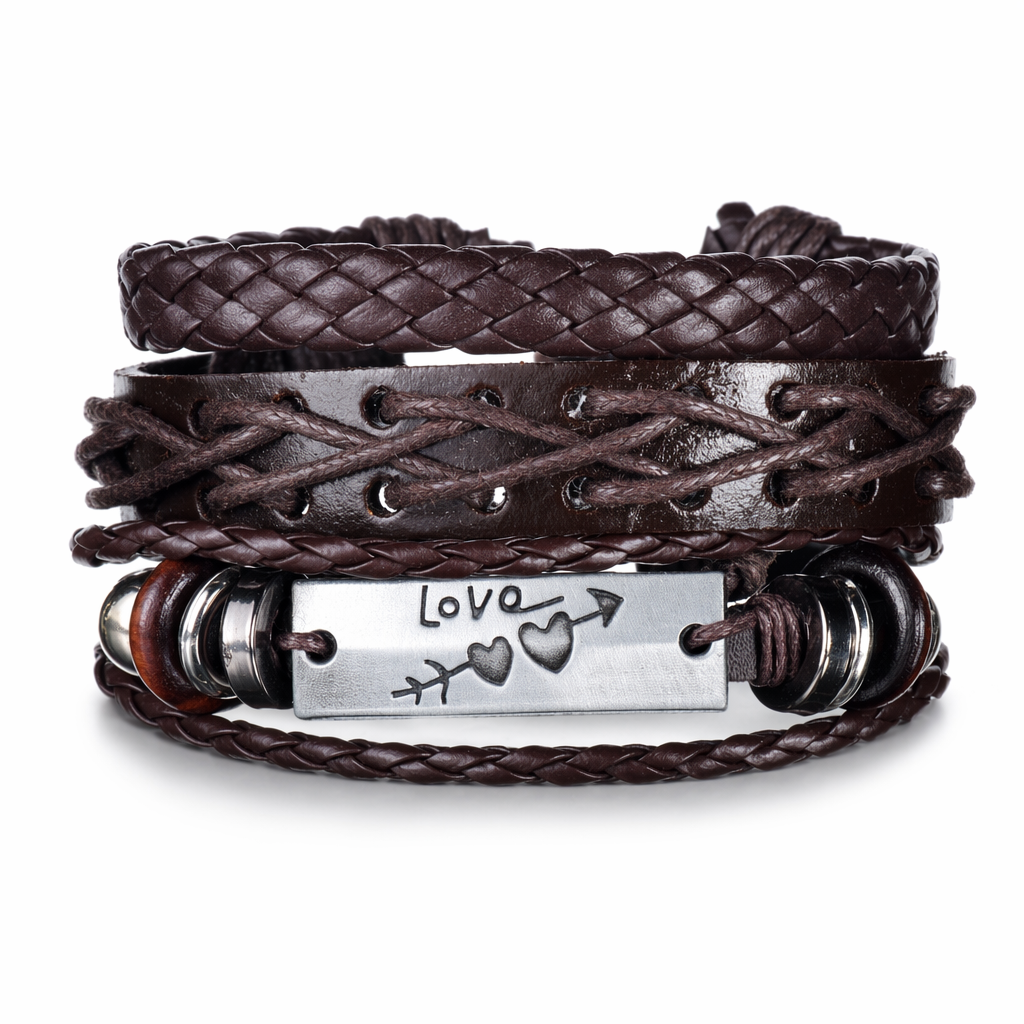Gothic Layered Bracelet for Men S99B6