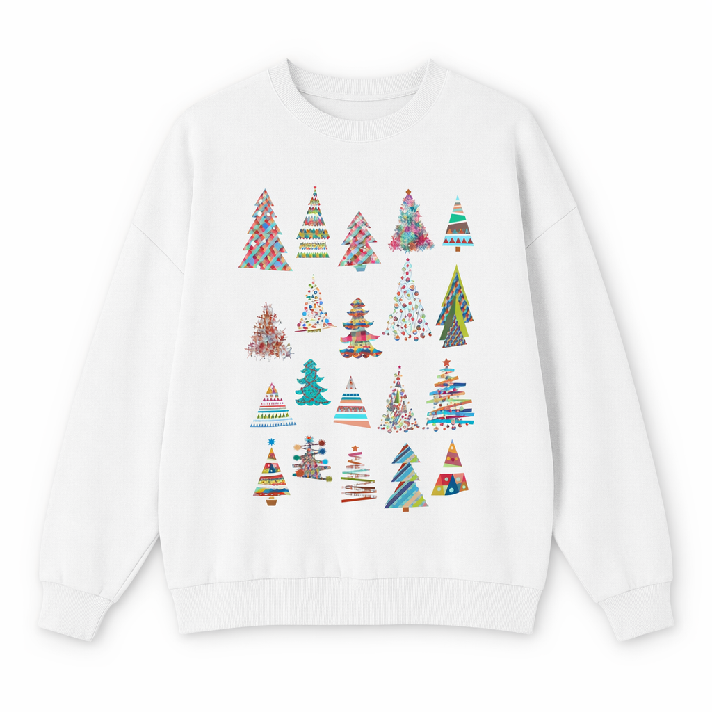 Women's Festive Tree Sweater White