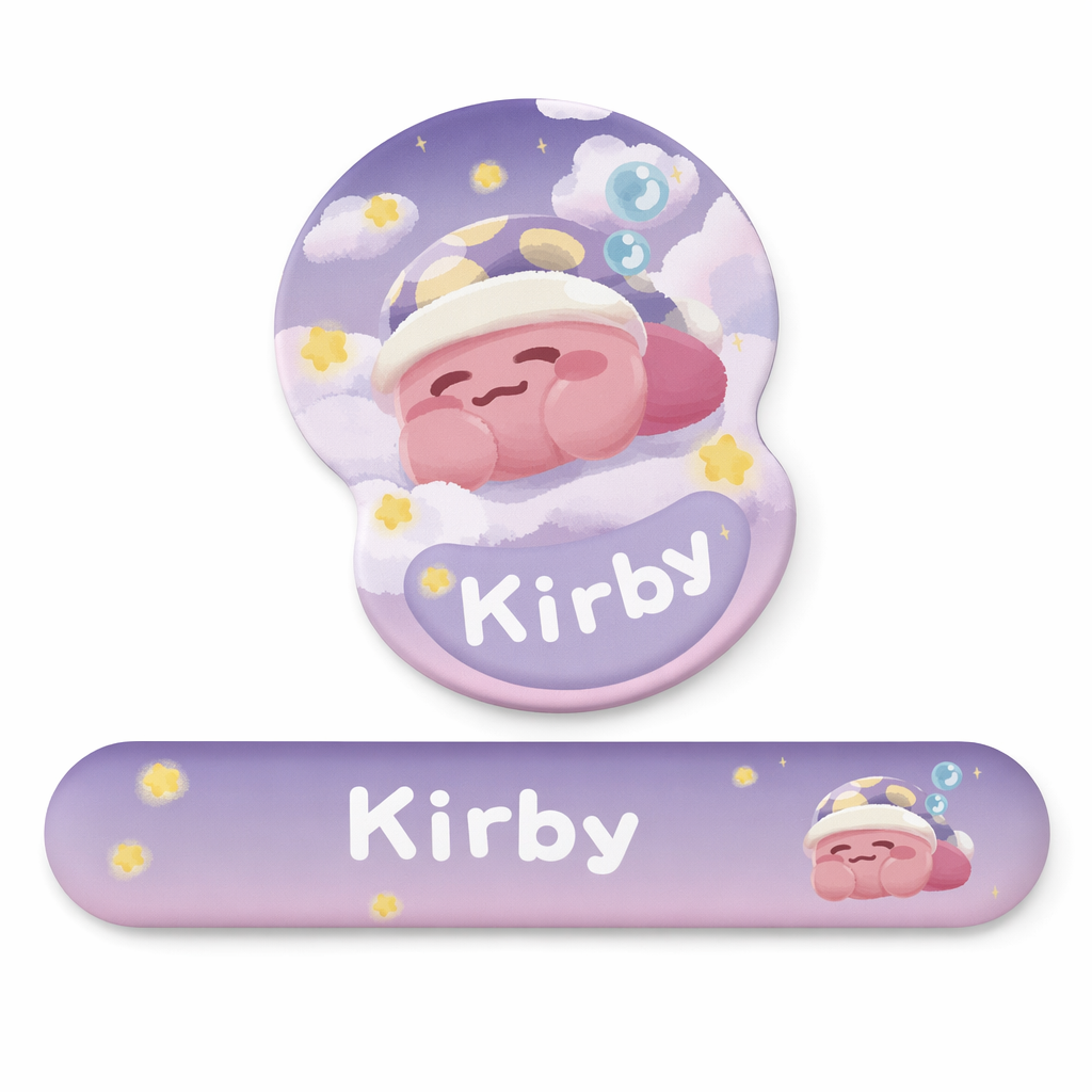 Kirby Mouse Pad & Purple Keyboard Wrist Rest Default