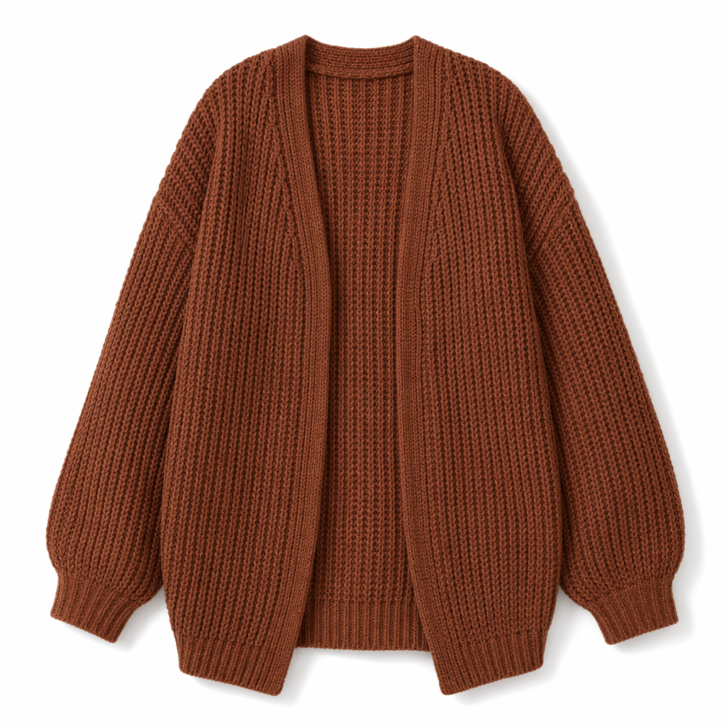 Loose Open Front Women's Casual Cardigan Coffee