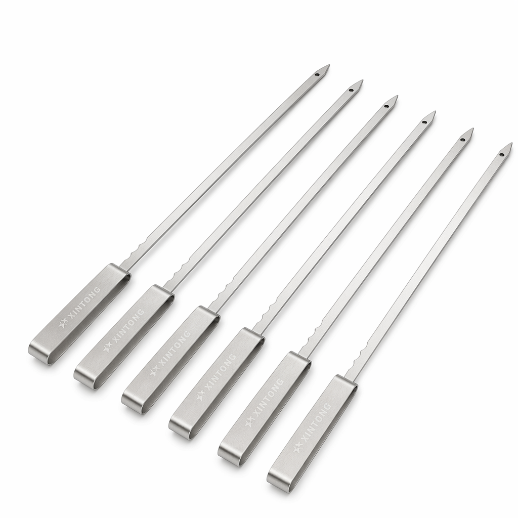 Stainless Steel Skewers for Grilling - Set of 6 Pieces Default