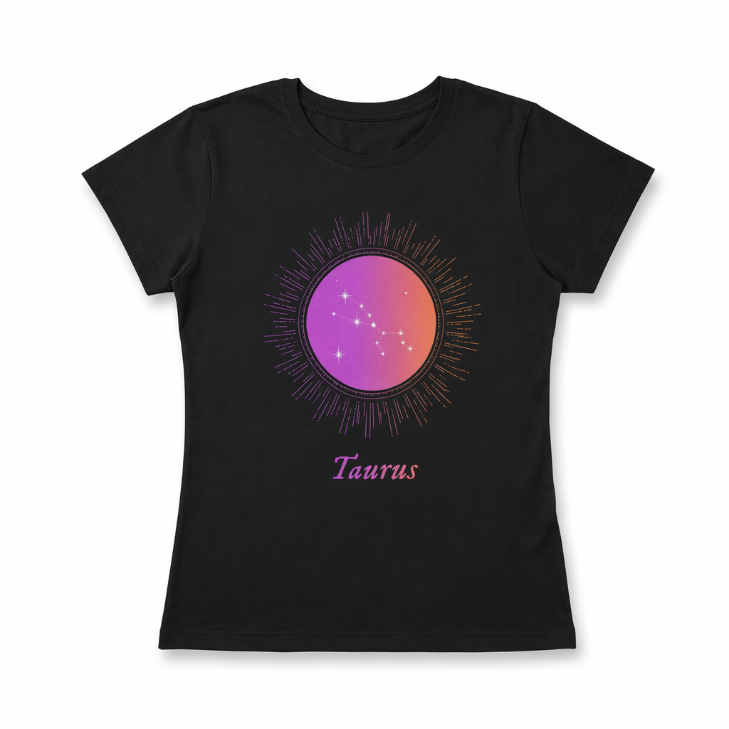 Taurus Women's Zodiac Gradient Tee Black