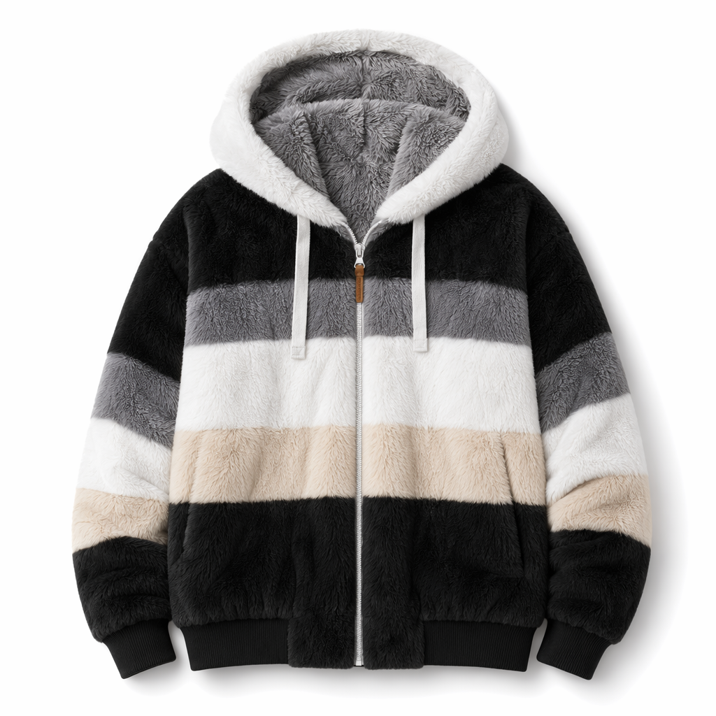 Winter Hooded Fleece Jacket for Women Black