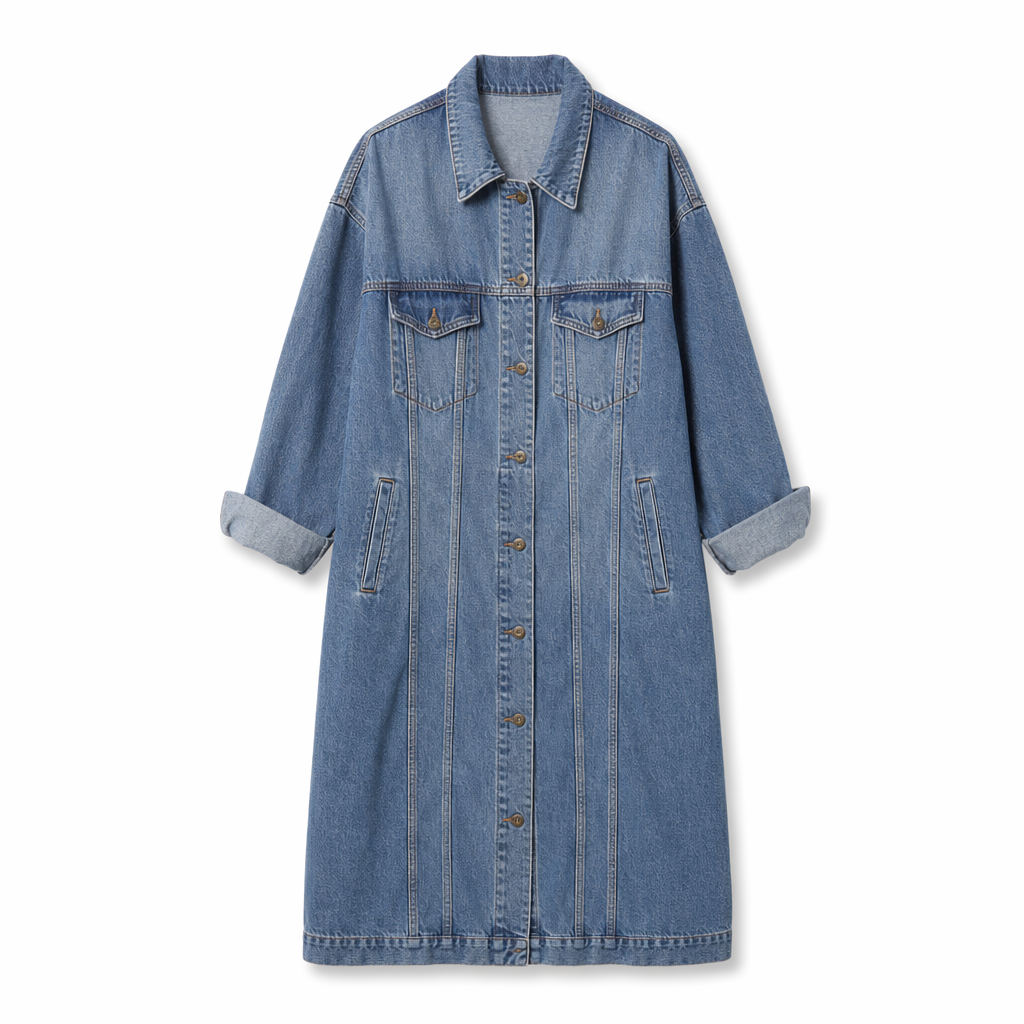 Denim Trench Coat for Women Default