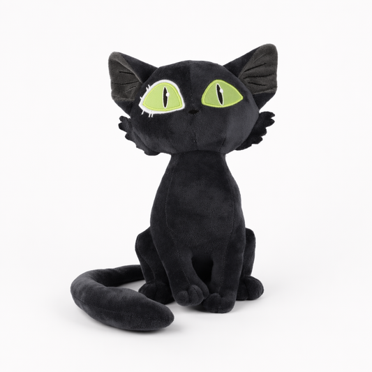 8-inch Cat Plush Toy - Baby-Safe Black
