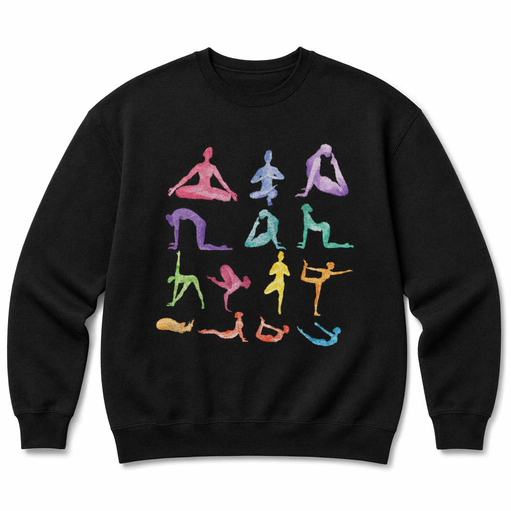 Yoga-Inspired Pullover Sweatshirt Black