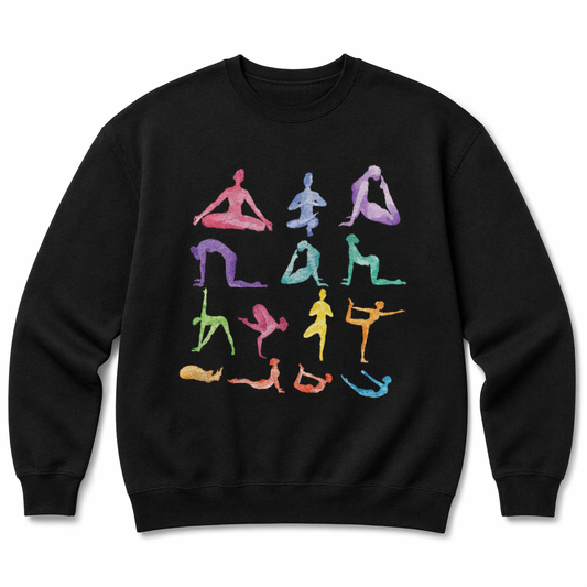 Yoga-Inspired Pullover Sweatshirt Black
