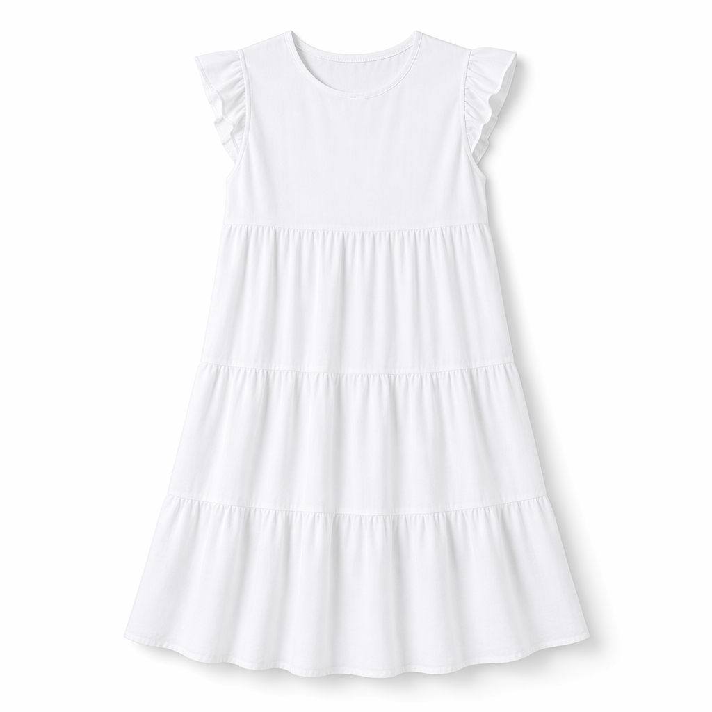 Flowy Cap Sleeve Women's Dress White