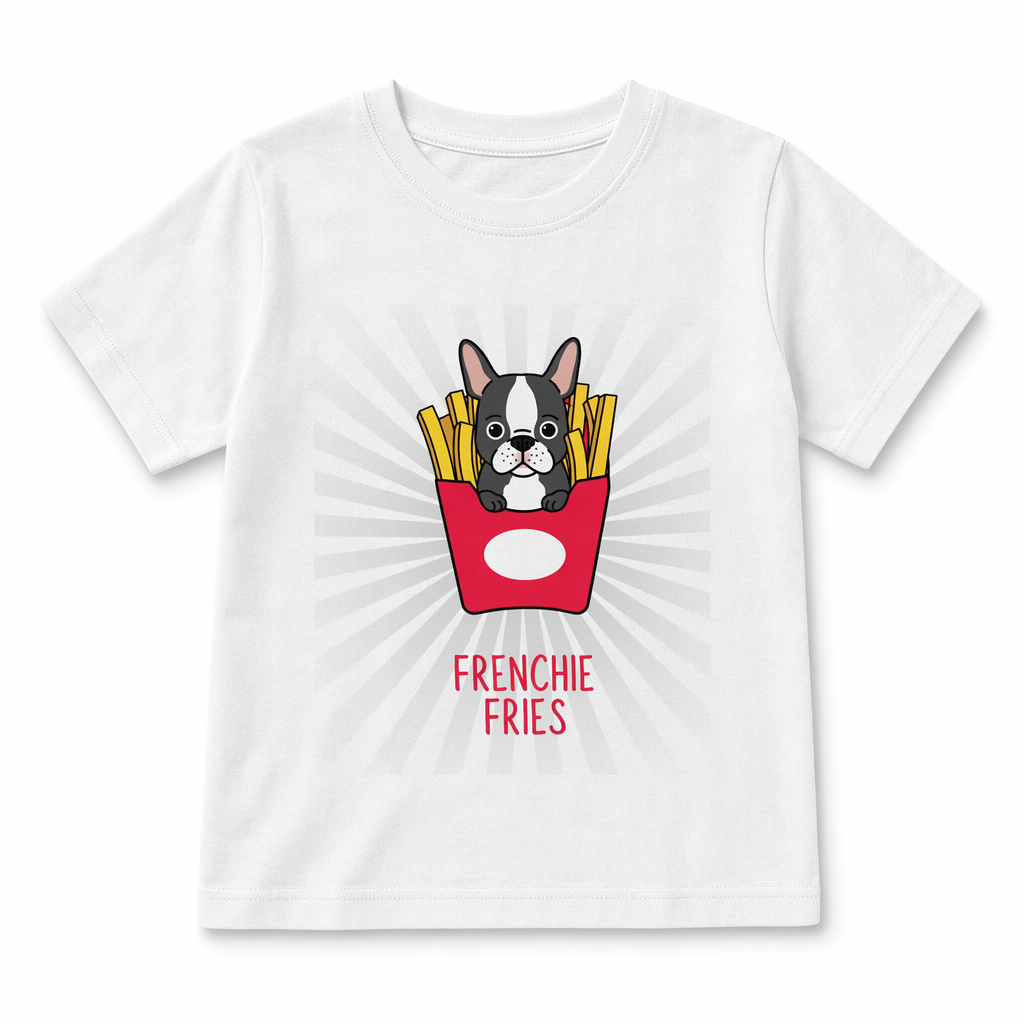 Frenchie Fries T-Shirt for Young Boys White