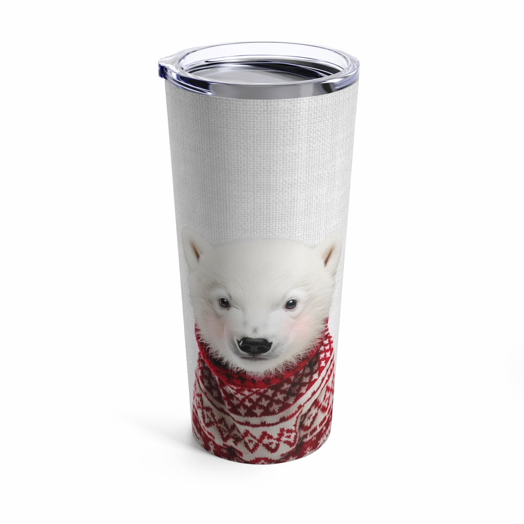 Red Sweater Blushing Polar Bear Tumbler - 20oz Default