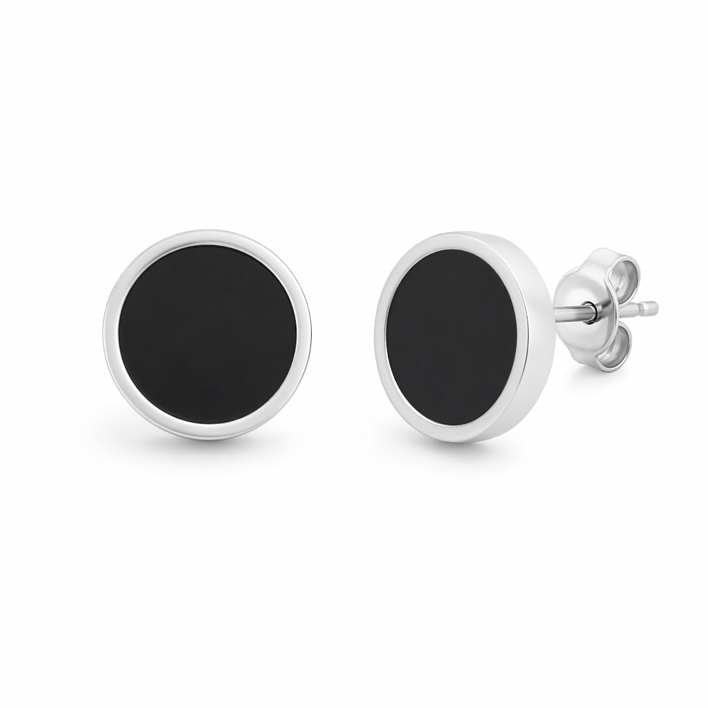 Black Stud Earrings for Both Genders Default