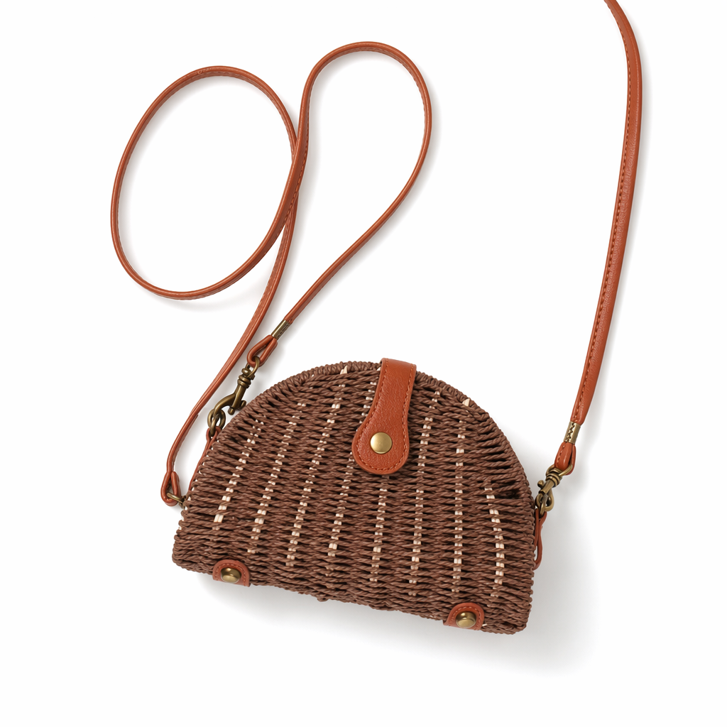 Straw Crossbody Bag - Emphasizing the Essence, Distinct from the Original Brown