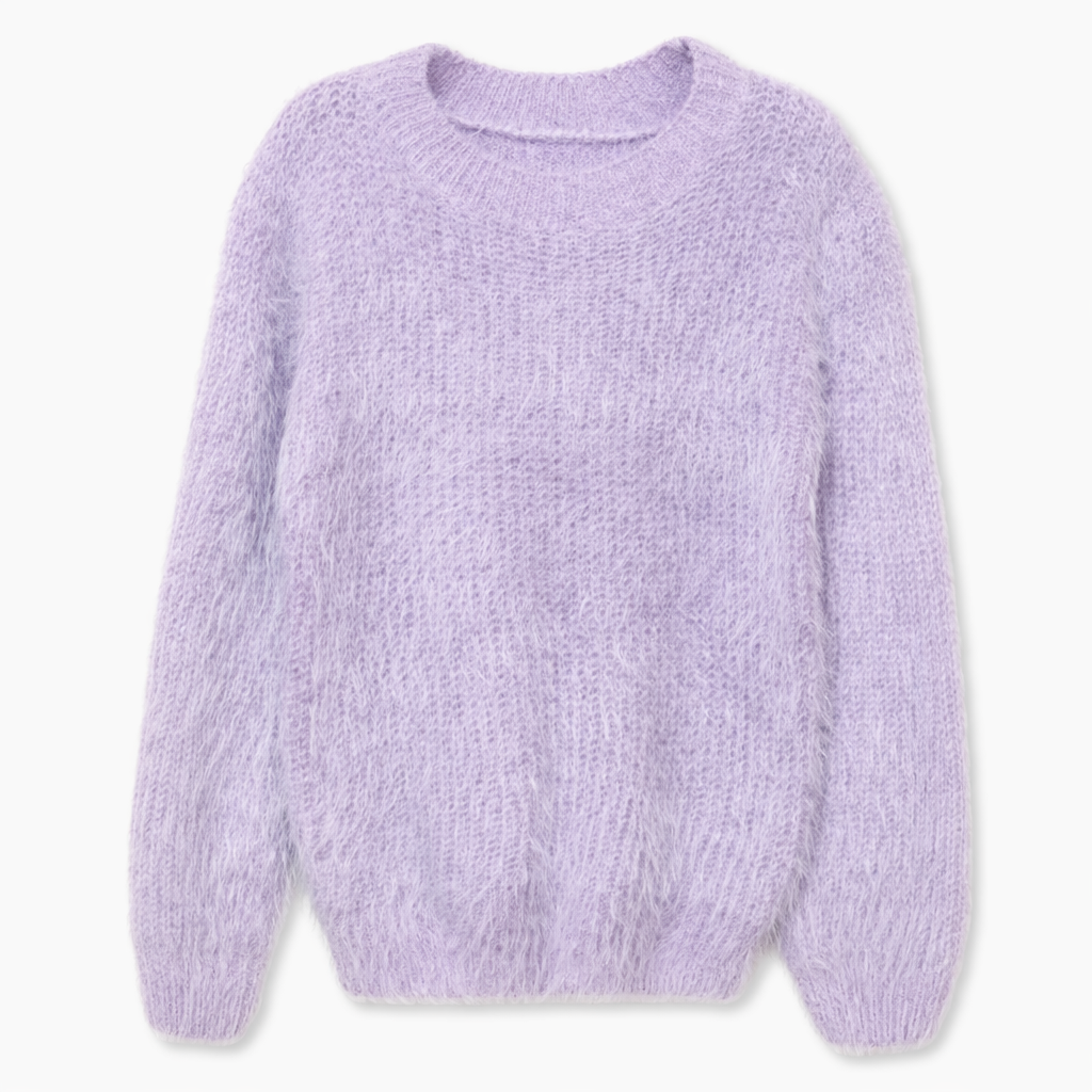 Soft Dreamy Women's Sweater Short Purple