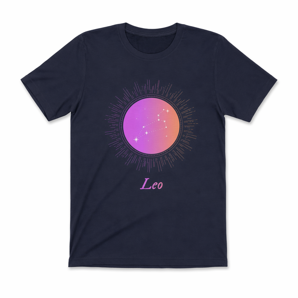 Gradient Zodiac Women's Leo T-Shirt Navy