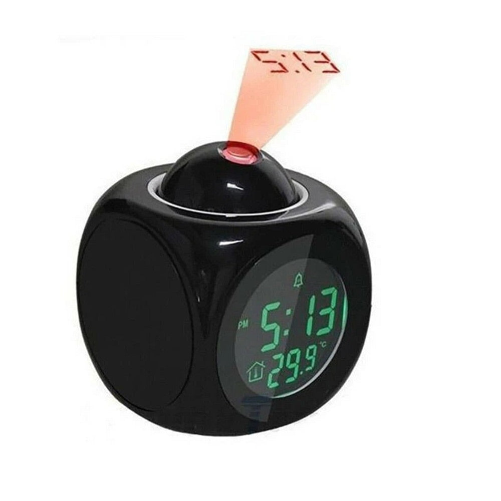 Digital Projection Alarm Clock with Temperature Display