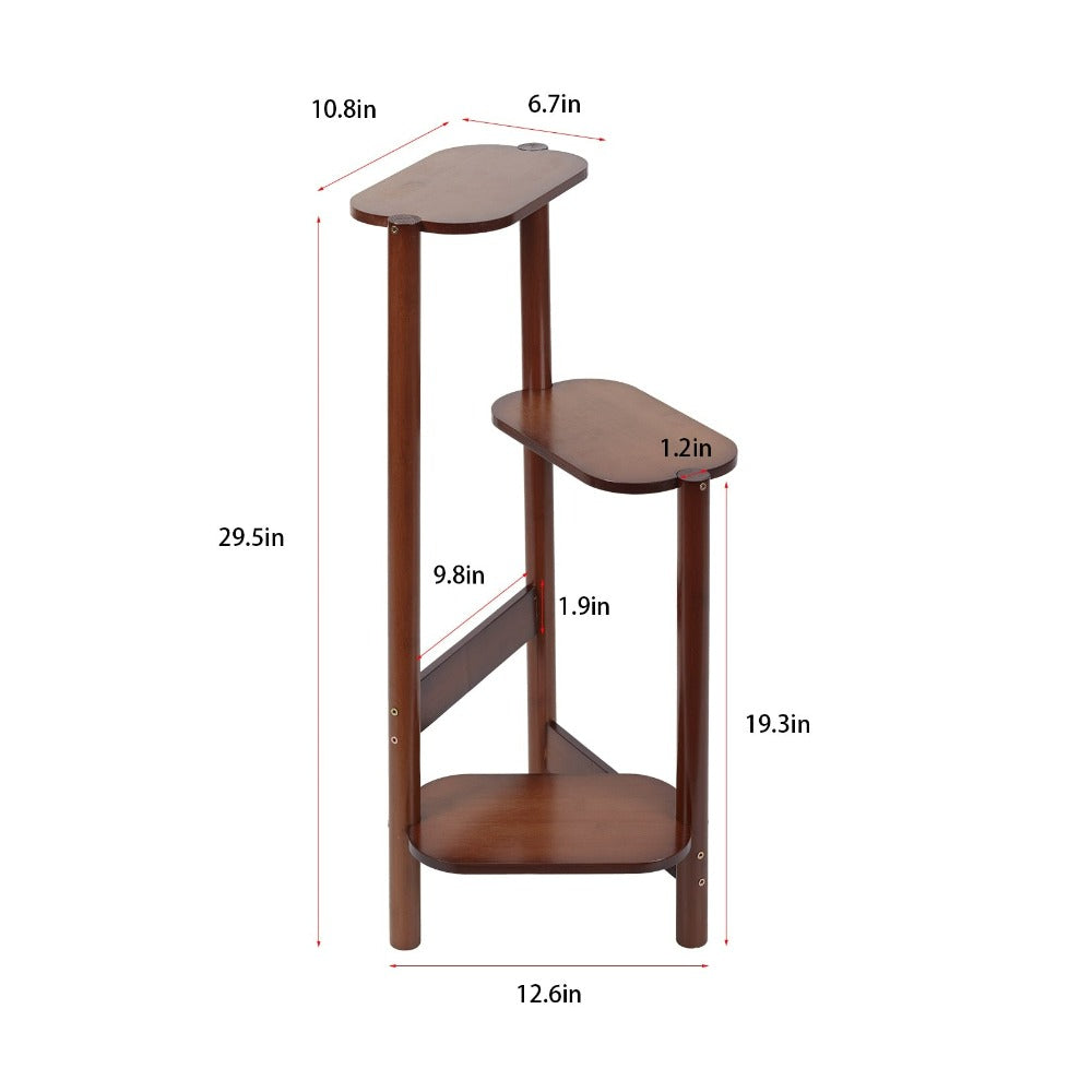 Bamboo Triple Tier Indoor Plant Shelf