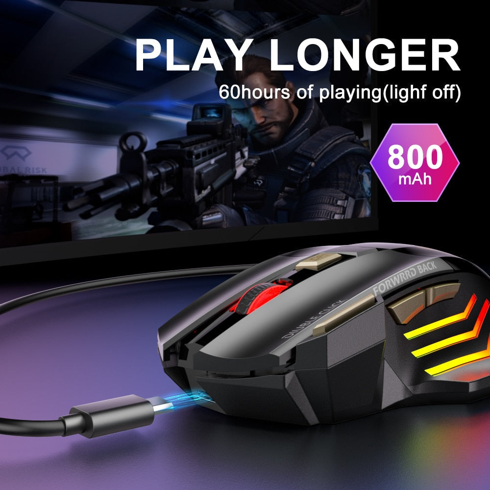 Ergonomic Bluetooth Gaming Mouse with Silent Wireless Connectivity