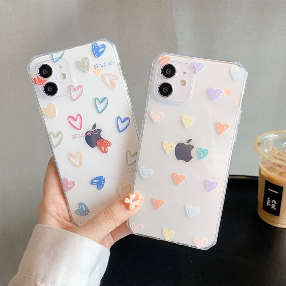 Heart-Shaped Clear iPhone Case for Maximum Protection