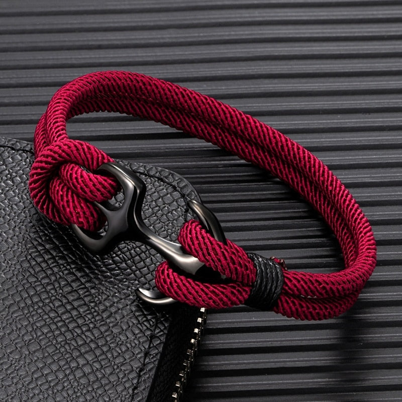 Anchor Bracelet with Rope Design