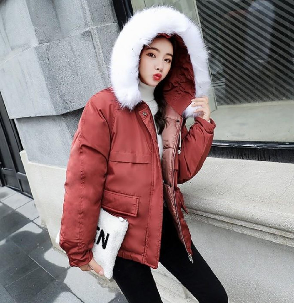 Black Hooded Winter Puffer Jacket for Women