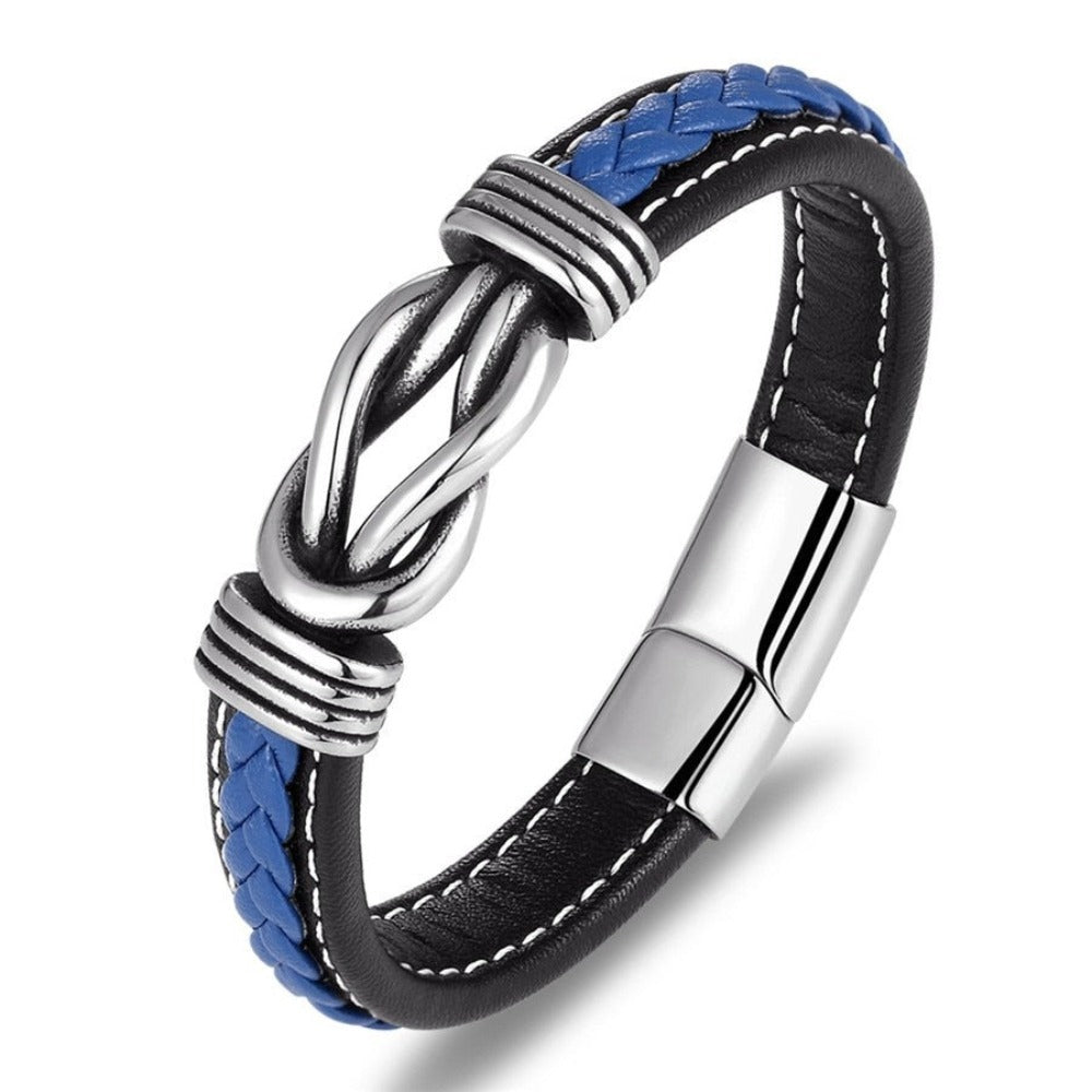 Square Knot Buckle Vegan Leather Wristband