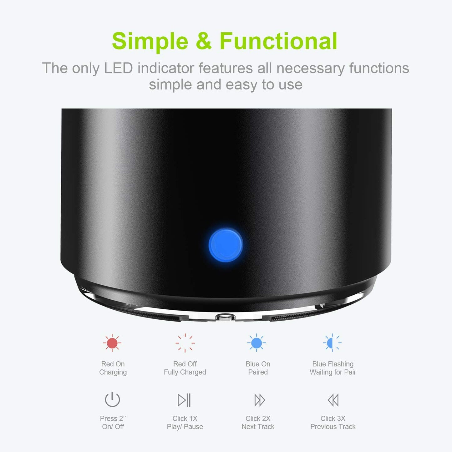 Dragon ZS1 Portable Bluetooth Speaker - Waterproof and Compact