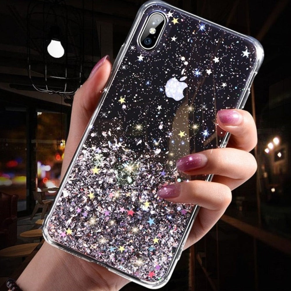 Glittering Sequin Phone Case - Clear