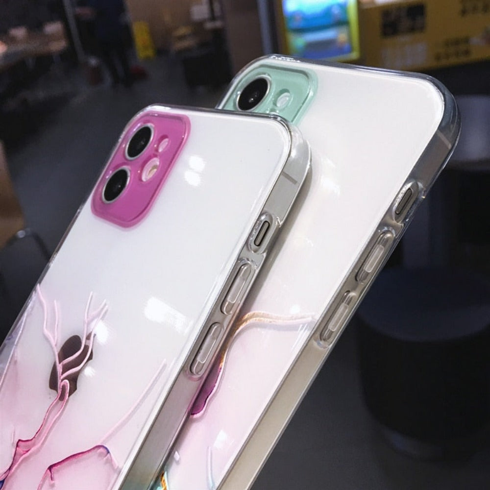 Clear Watercolor Case for iPhone