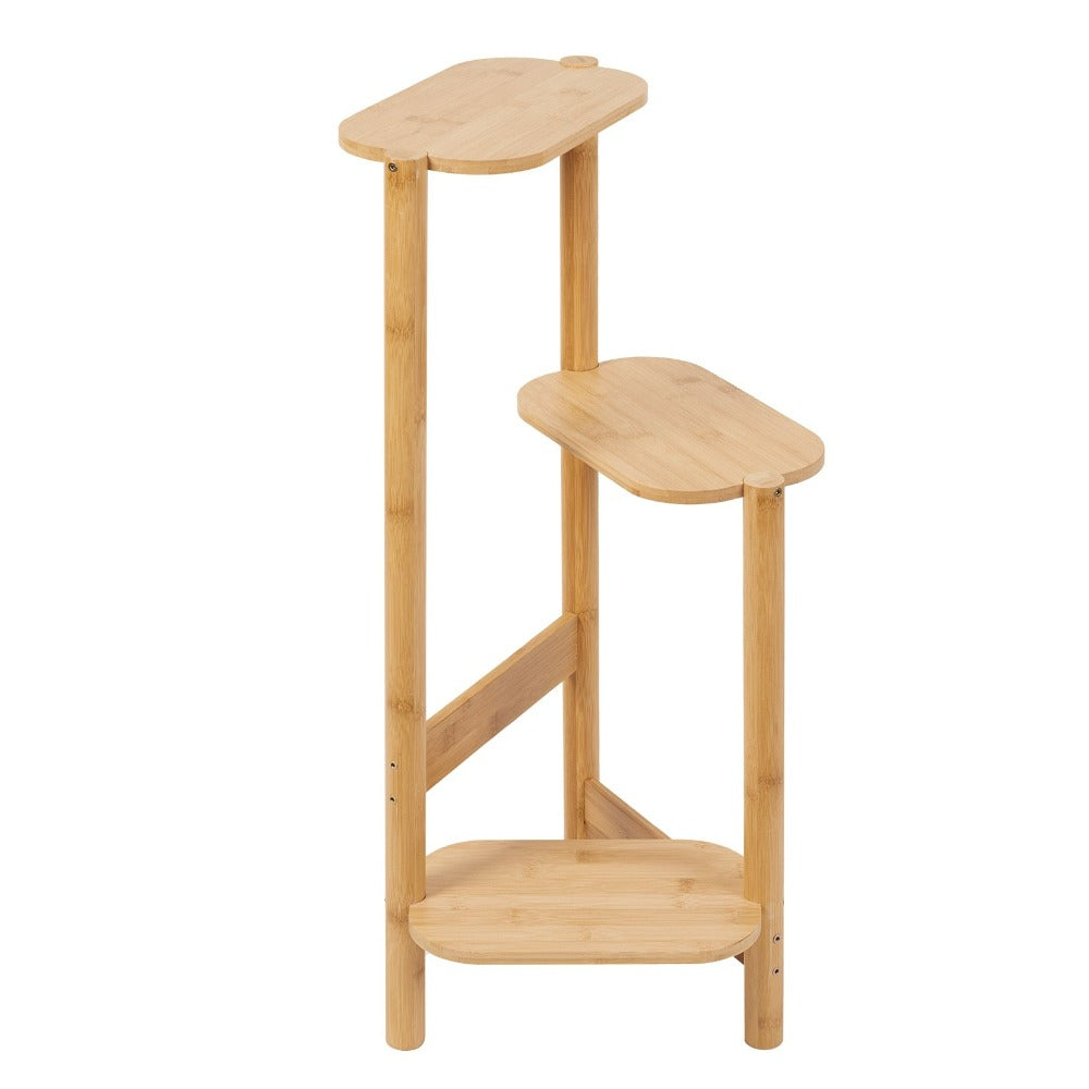Bamboo Triple Tier Indoor Plant Shelf