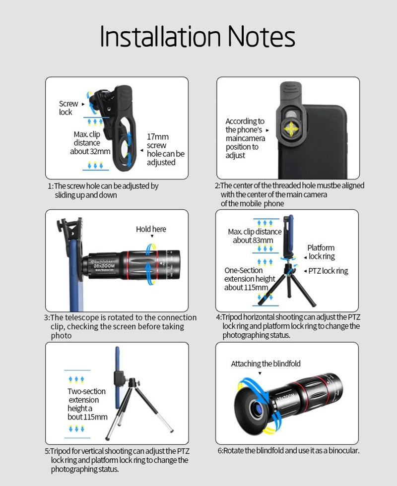 Dragon Bluetooth Telescope Lens Kit with 28X Ultra HD Zoom and Tripod Compatibility
