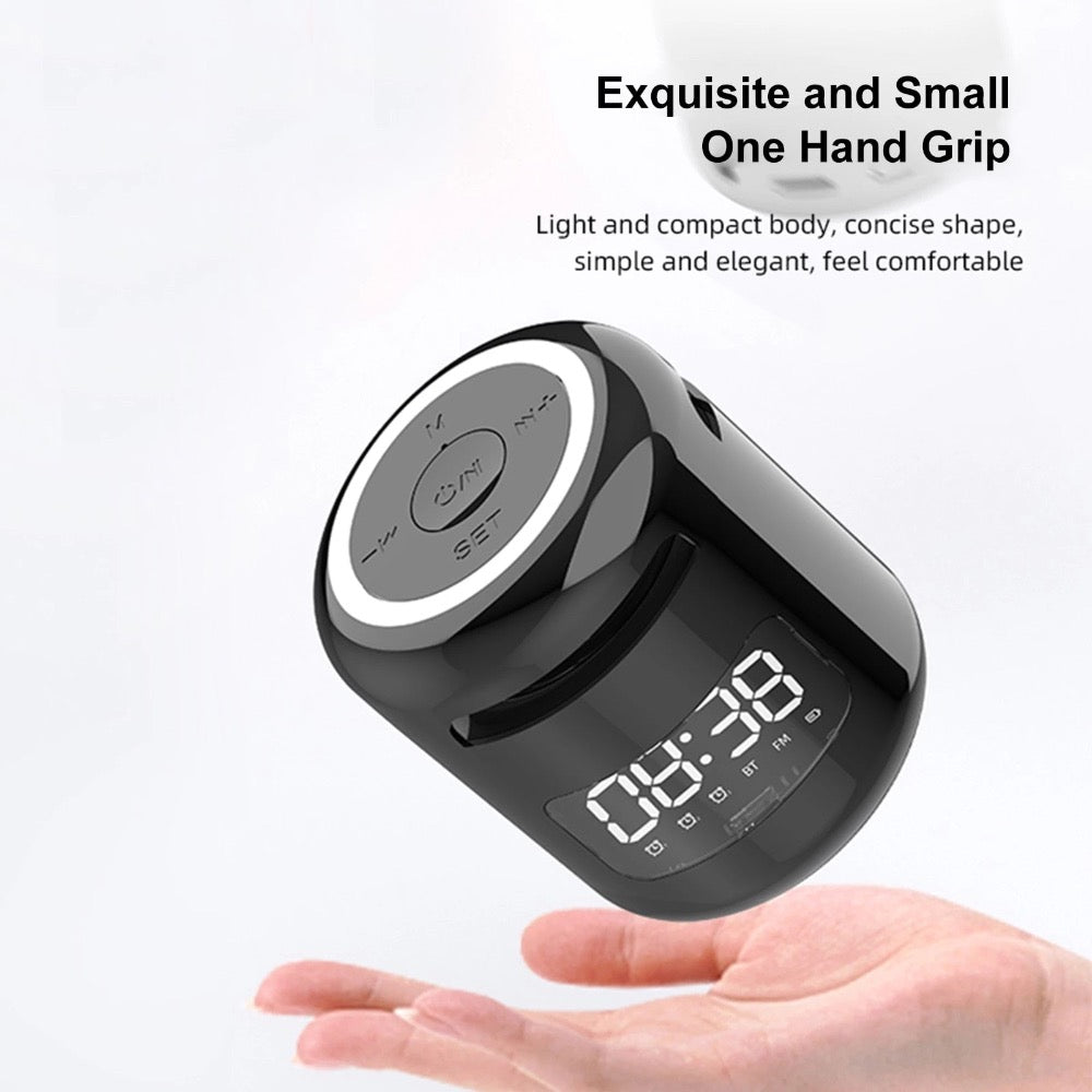 Compact Wireless Speaker with Built-in FM Radio and Alarm Clock