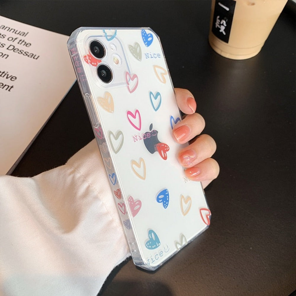 Heart-Shaped Clear iPhone Case for Maximum Protection