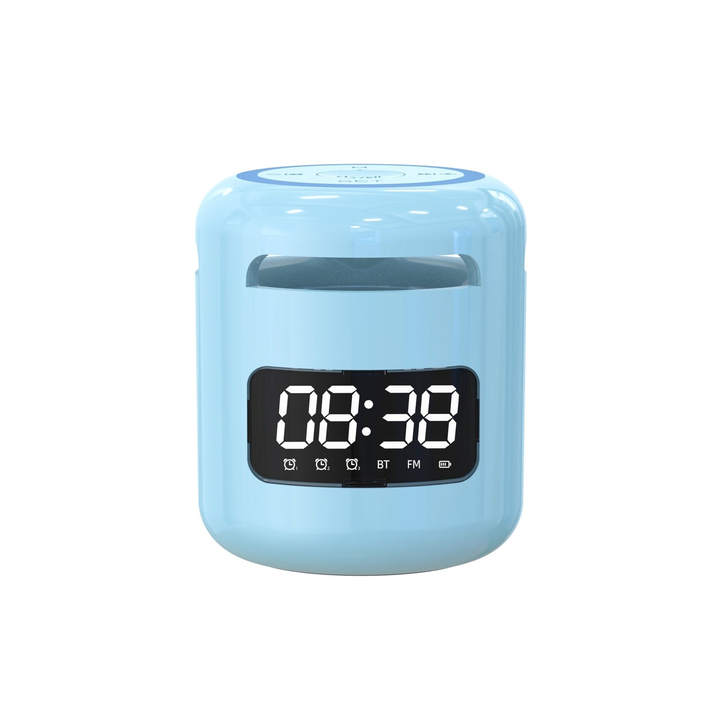 Compact Wireless Speaker with Built-in FM Radio and Alarm Clock