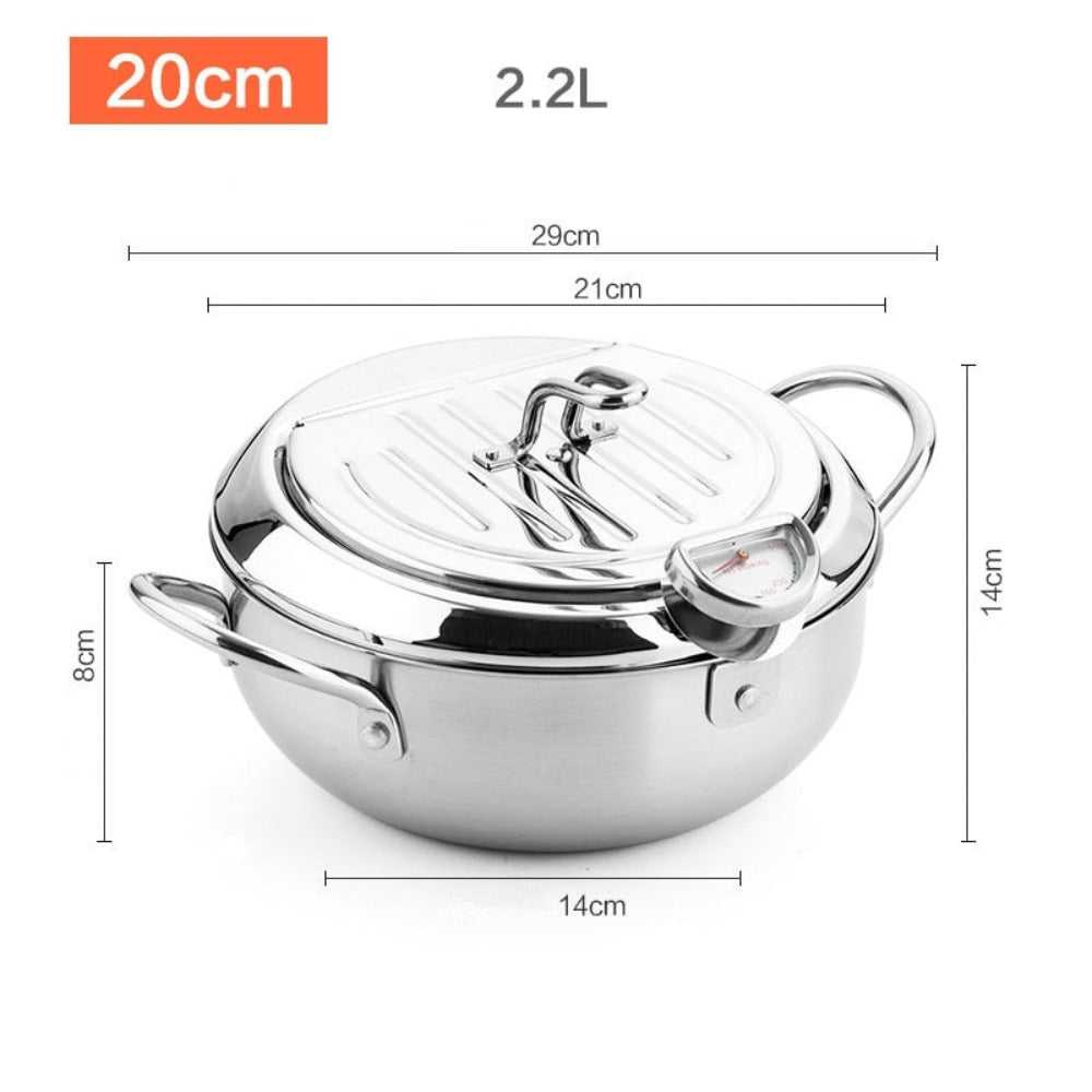 Japanese Cuisine Fryer with Built-in Thermometer