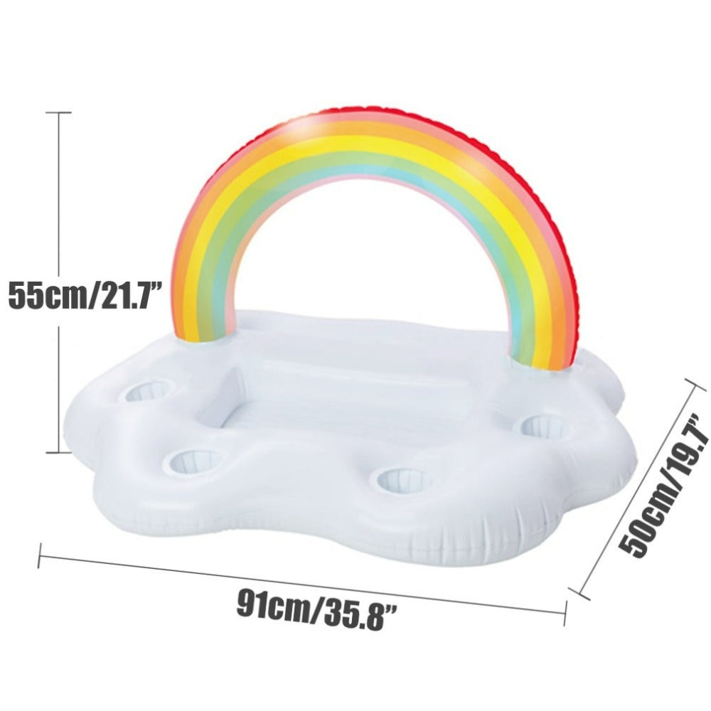Rainbow Inflatable Floating Bar - Perfect for Food and Drinks